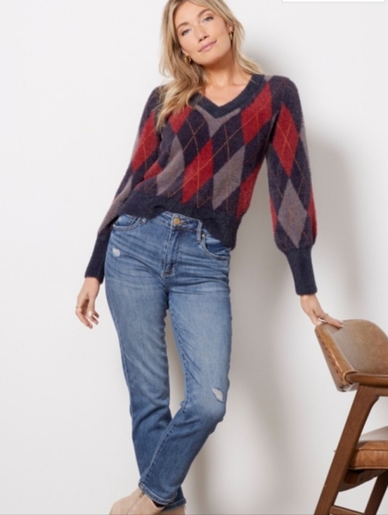 Evereve Sweaters - Evereve Lea Argyle Pullover Size Small